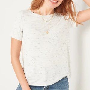 Old Navy Luxe Crew-Neck T-Shirt for Women - On White Heather
